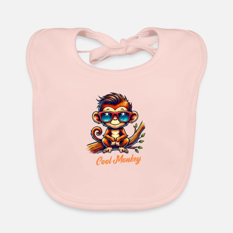 affe sonnenbrille comic Baby Bio-Lätzchen