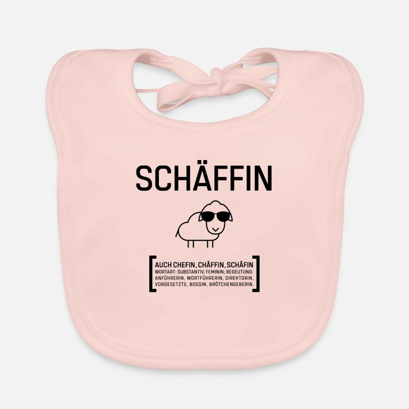 SCHÄFFIN CHEFIN CHÄFFIN BOSSIN Geschenkidee - Baby Bio-Lätzchen - Rose