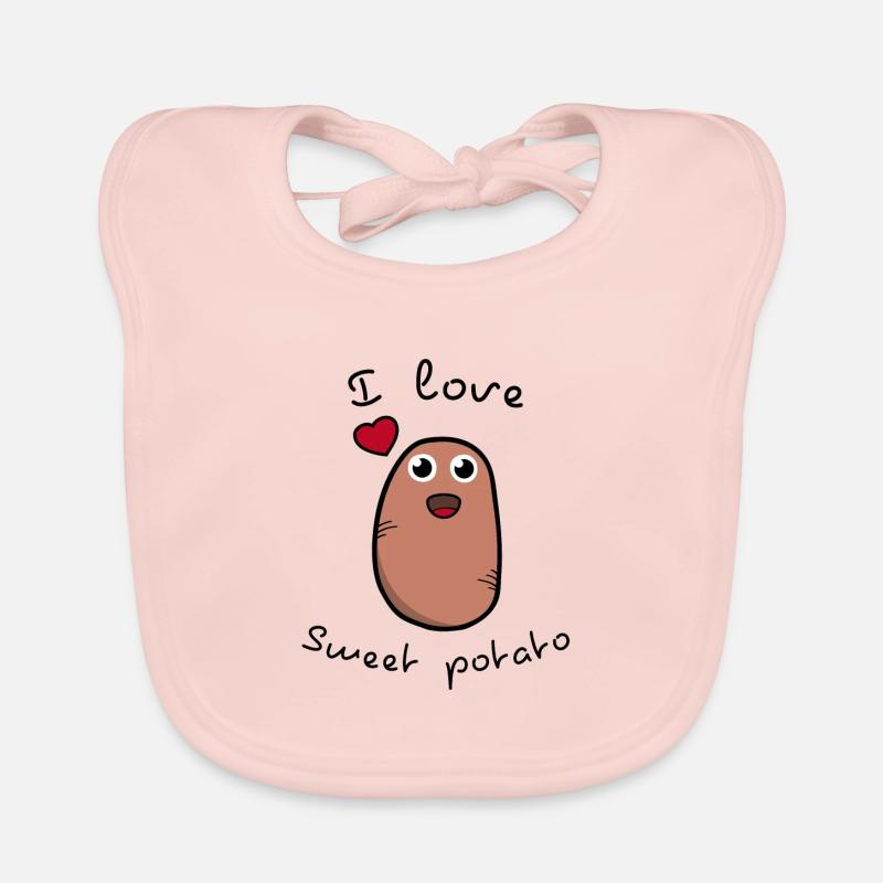 J'aime la patate douce - Bavoir bio Bébé - rose
