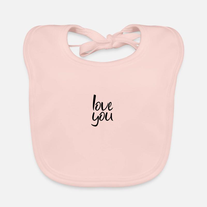 t'aime - Bavoir bio Bébé - rose