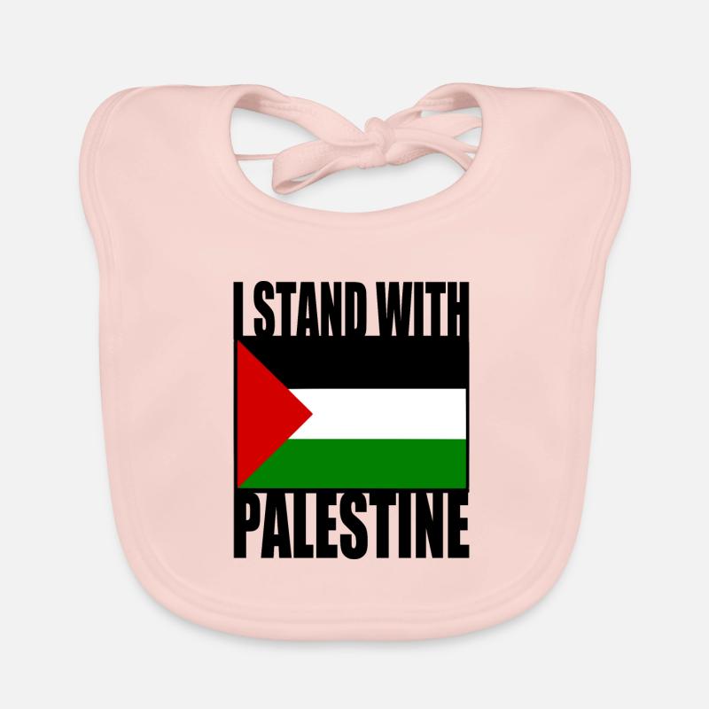 I stand with palestine - Bavoir bio Bébé - rose