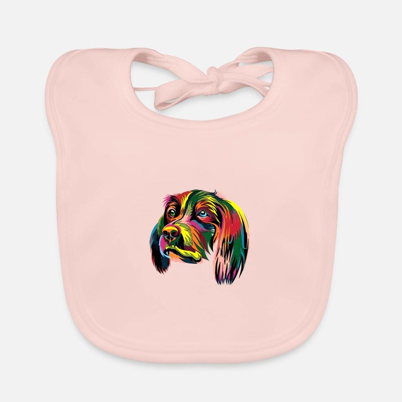 Rainbow Dog - Design Premium - Bavoir bio Bébé - rose