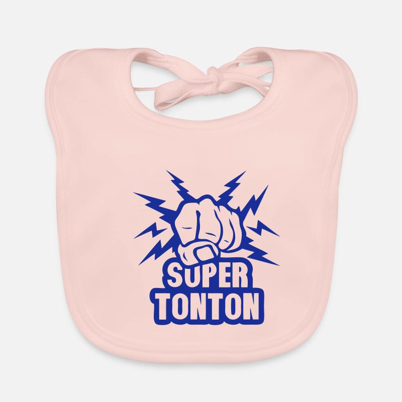 super tonton poing fermer force eclair - Bavoir bio Bébé - rose