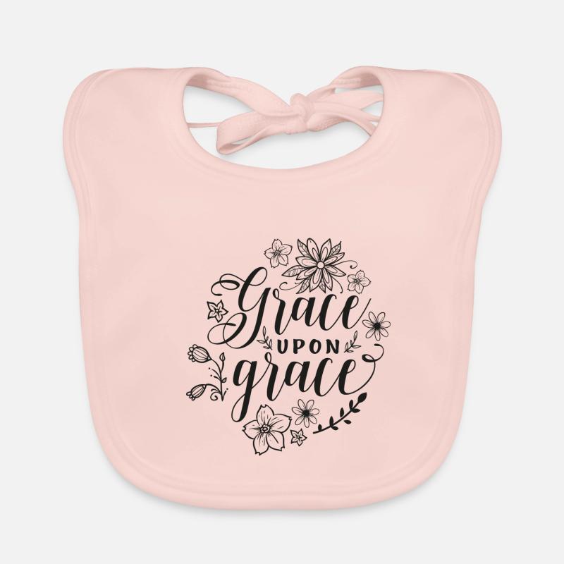 Saying - Grace upon grace gift idea gift Organic Baby Bibs