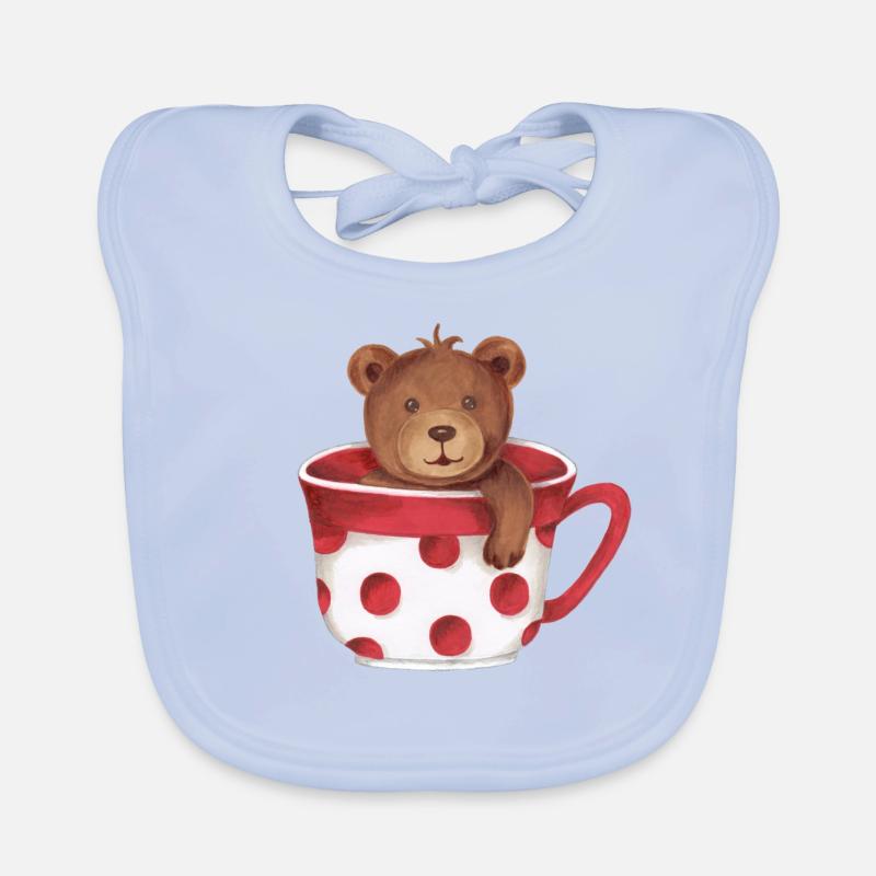 Teddybär in einer Tasse Baby Bio-Lätzchen