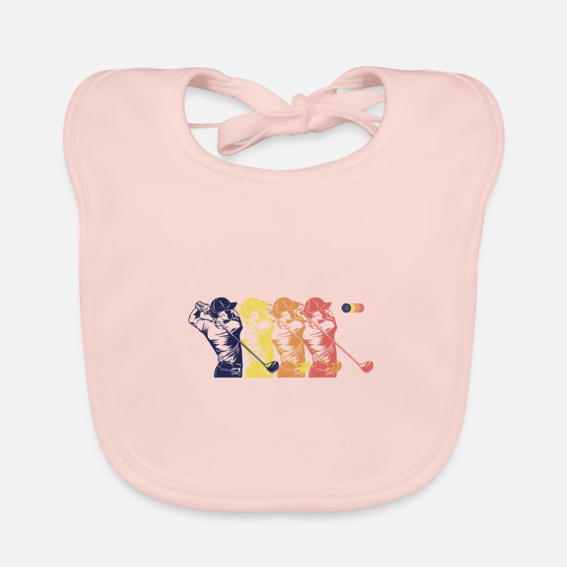 Golf Course Golfers Sequence Organic Baby Bibs
