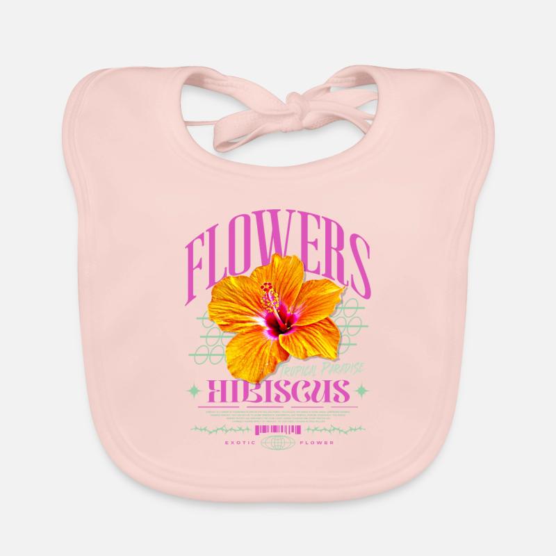 Fleur d’hibiscus Fleur d’hibiscus - Bavoir bio Bébé - rose