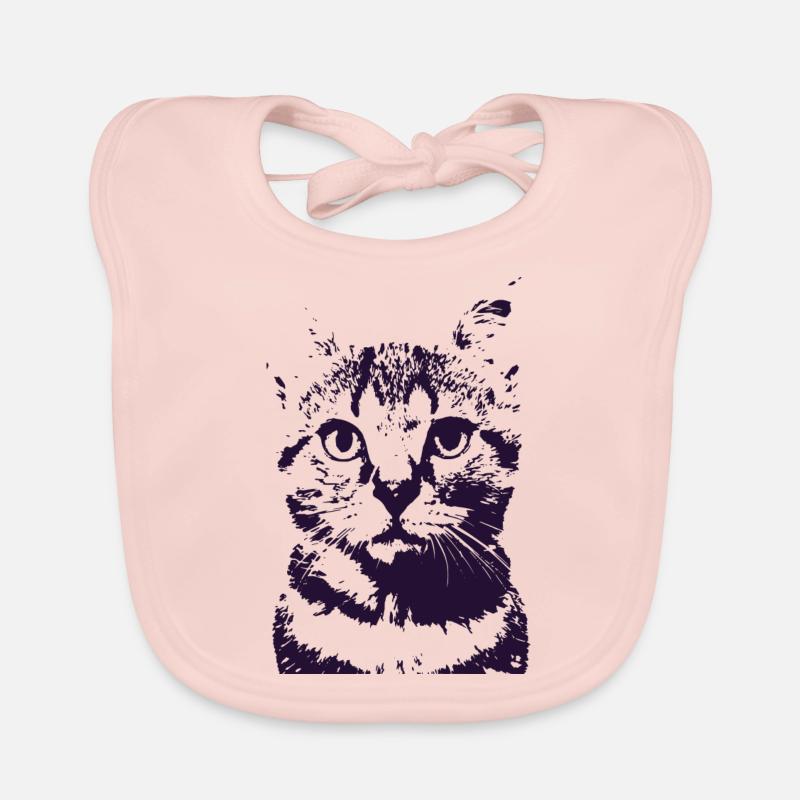 Space Cat Navy Stencil Organic Baby Bibs