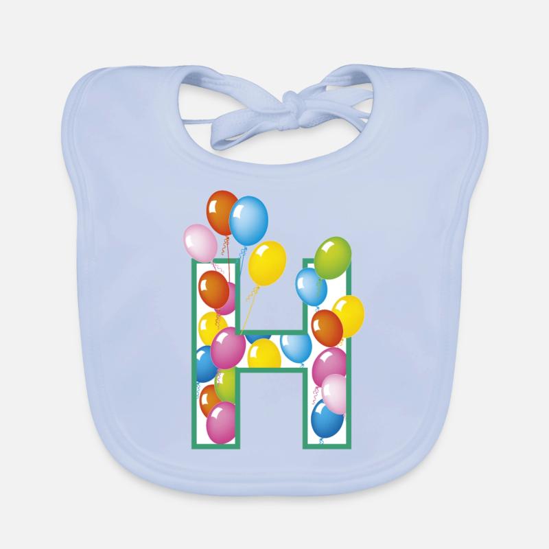 Buchstabe H Luftballons Baby Bio-Lätzchen