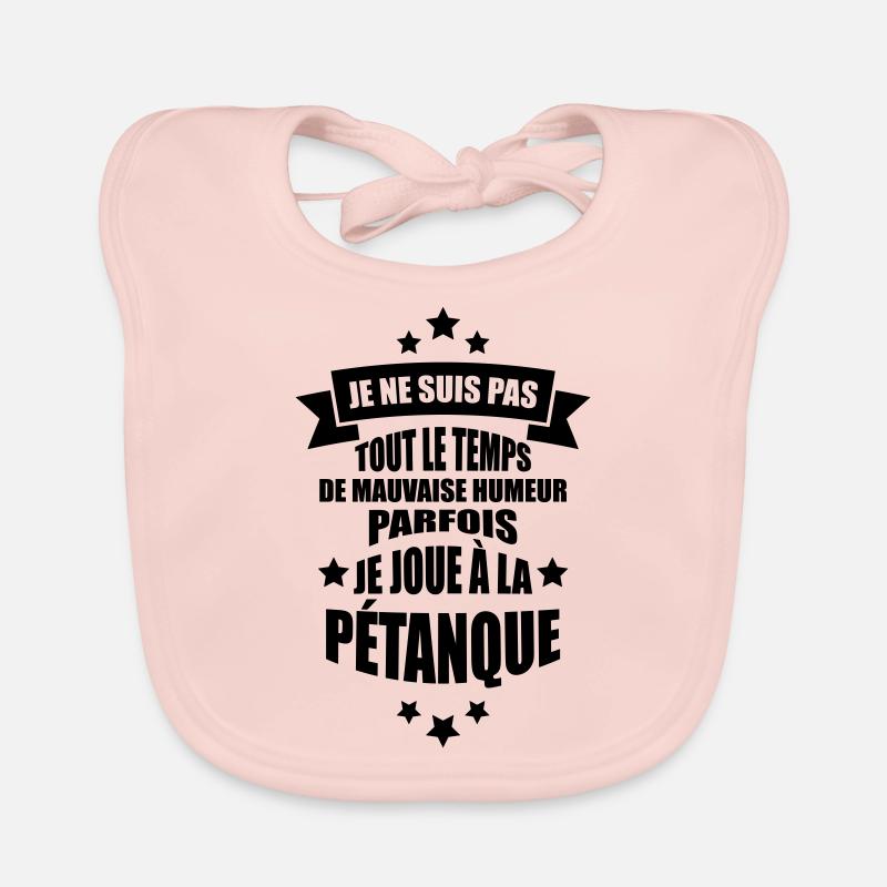 parfois je joue à la pétanque Bavoir bio Bébé
