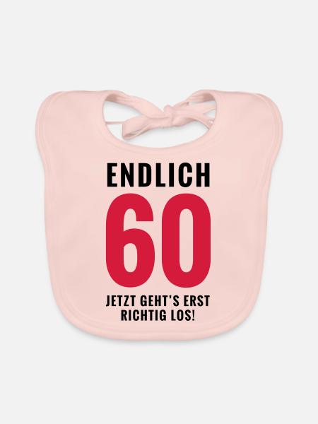 Endlich 60 - Geburtstag - Baby Bio-Lätzchen - Rose - Vorne