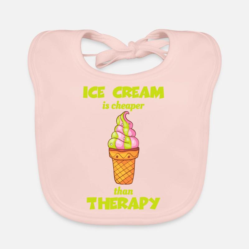 Eis Speiseeis Eiskrem Eiscreme Kugeleis Eisbecher Baby Bio-Lätzchen