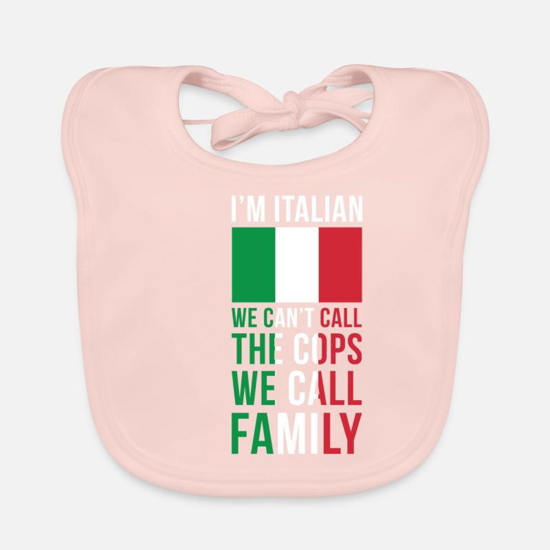 Drapeau Italie Drapeau Drôle Drapeau Mafia Dire Italienne - Bavoir bio Bébé - rose