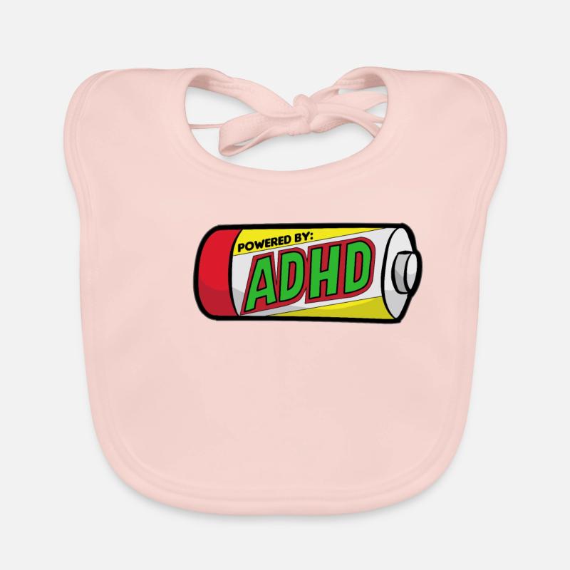 ADHD ADD ADHD Attention Deficit Hyperactive - Organic Baby Bibs - rose