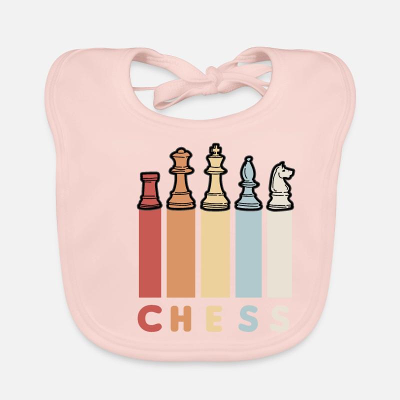 CHESS RÉTRO joueurs d’échecs échecs Bavoir bio Bébé