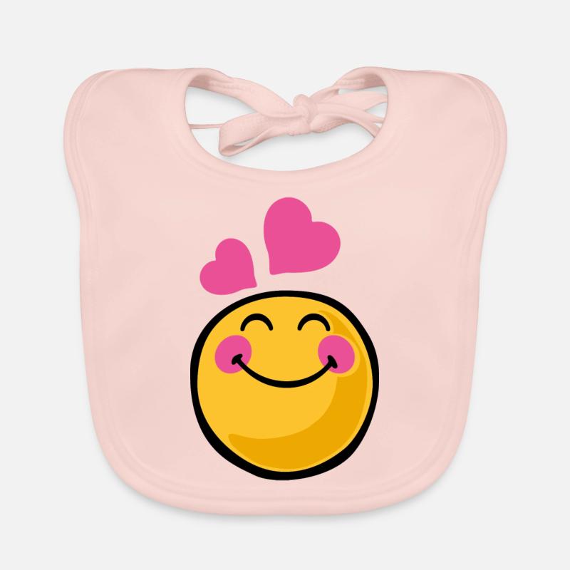 Smiley romantic - Baby Bio-Lätzchen - Rose