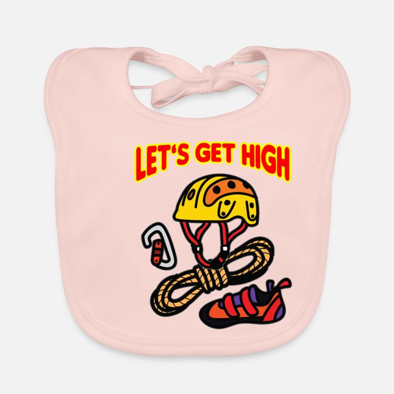 LETS GET HIGH Climbing Organic Baby Bibs