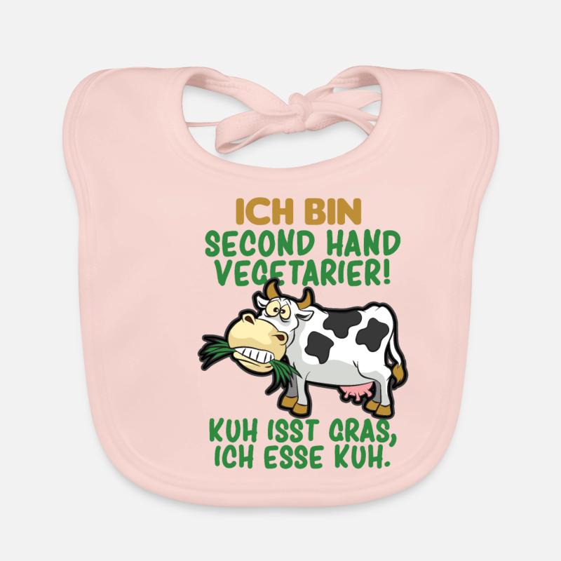 SECOND HAND VEGETARIER FLEISCHESSER HUMOR Baby Bio-Lätzchen