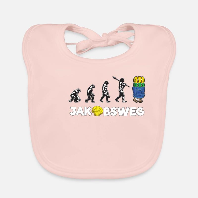 JAKOBSWEG Humor Evolution Wanderer Pilger Reise Baby Bio-Lätzchen