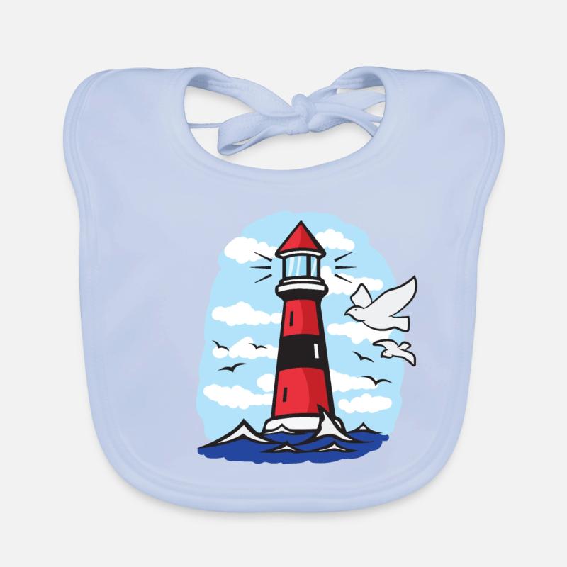 Phare avec mouettes Bavoir bio Bébé