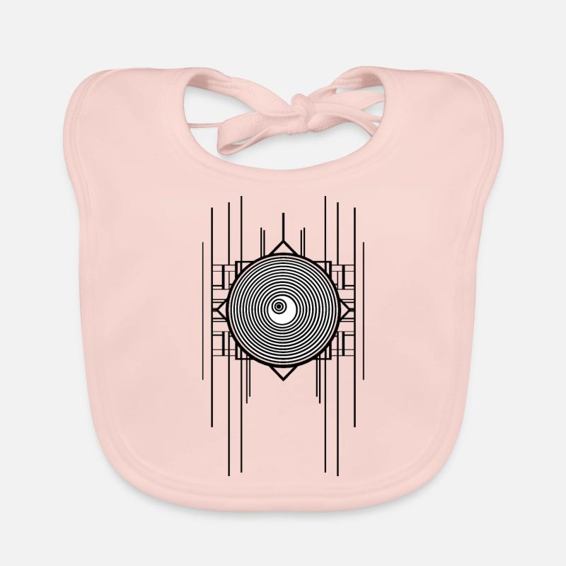 Abstract Gemoetric Art Deco Ringel Design Organic Baby Bibs