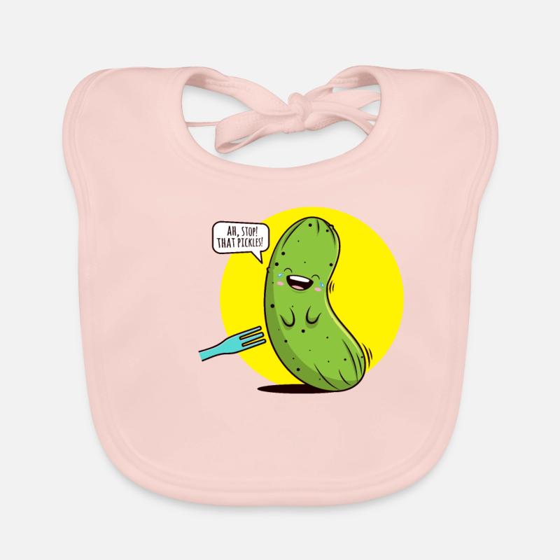 ARRÊTEZ QUE PICKLES dire humour de concombre chatouilleux Bavoir bio Bébé
