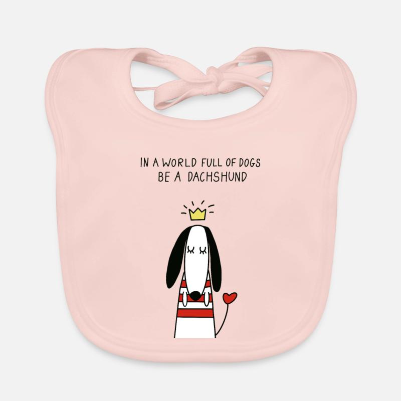 DACKEL DACHSHUND TECKEL DACKELLIEBE DAGGEL - Baby Bio-Lätzchen - Rose
