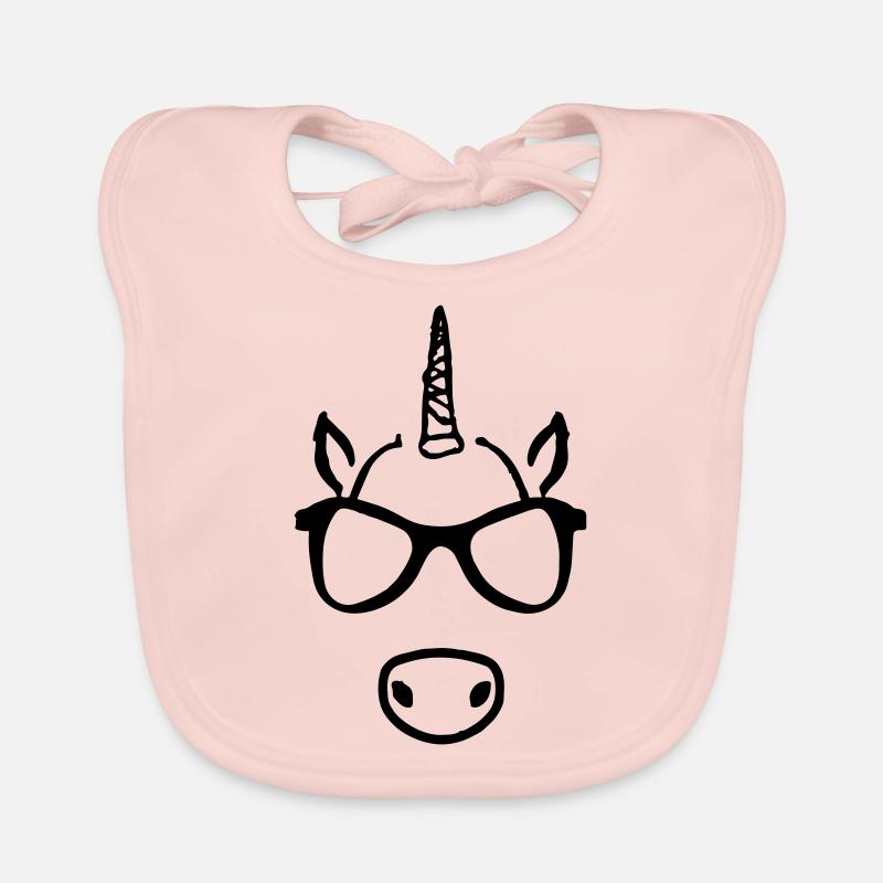 Einhorn mit Brille Geschenkidee Baby Bio-Lätzchen