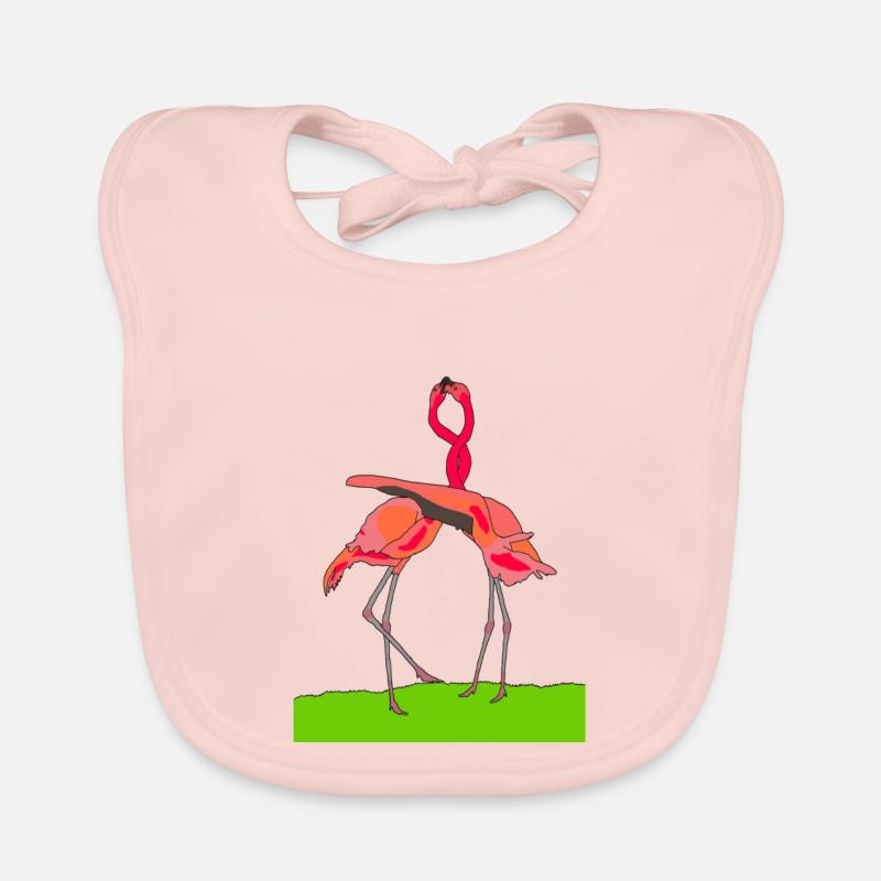 flamingos - Baby Bio-Lätzchen - Rose