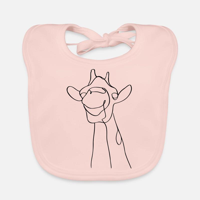 Minimalistisches Giraffendesign - Baby Bio-Lätzchen - Rose