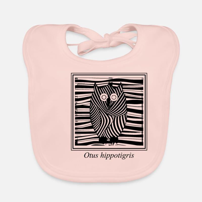 Eule oder Uhu im afrikanischen Zebra-Design Baby Bio-Lätzchen