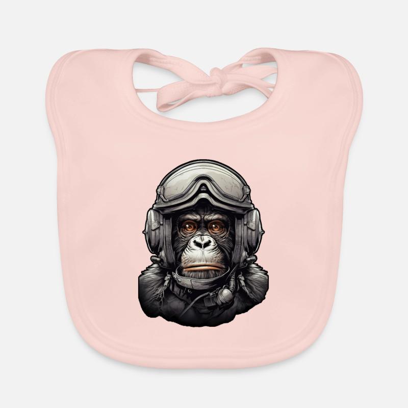 Pilot Monkey Digitale Kunst Baby Bio-Lätzchen