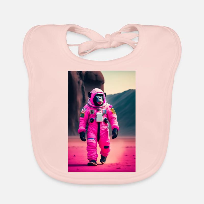 A chimpanzee going to space Organic Baby Bibs