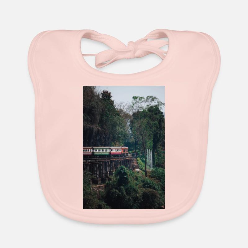 Train kantchanaburi Organic Baby Bibs