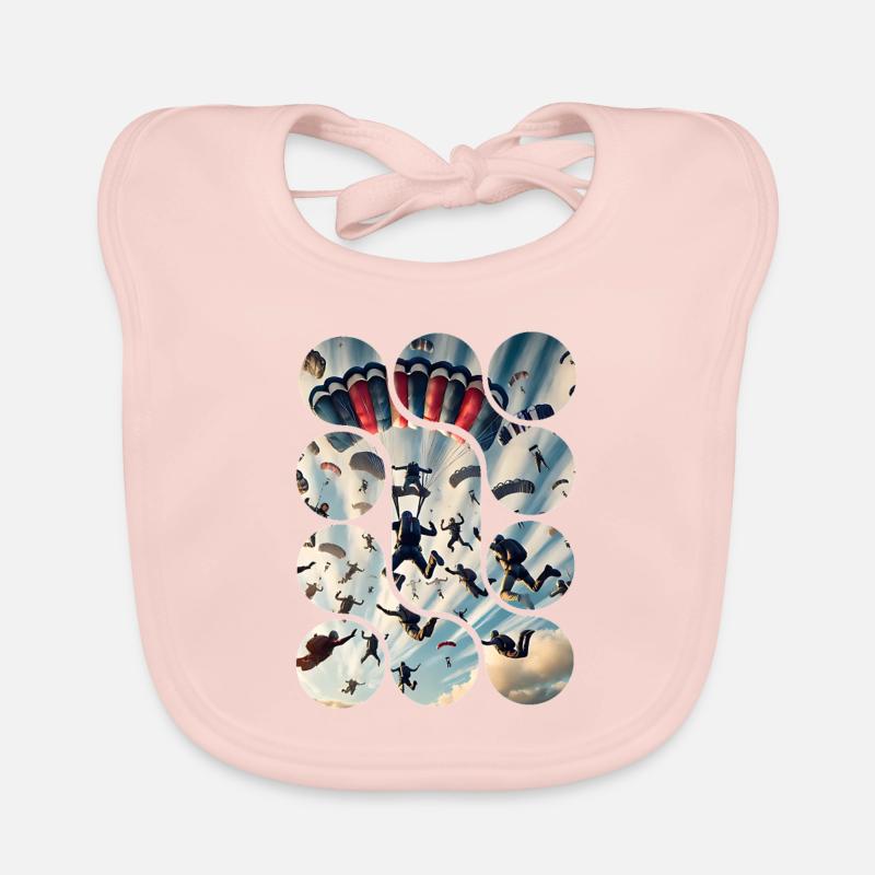 Descente Aérienne - Bavoir bio Bébé - rose
