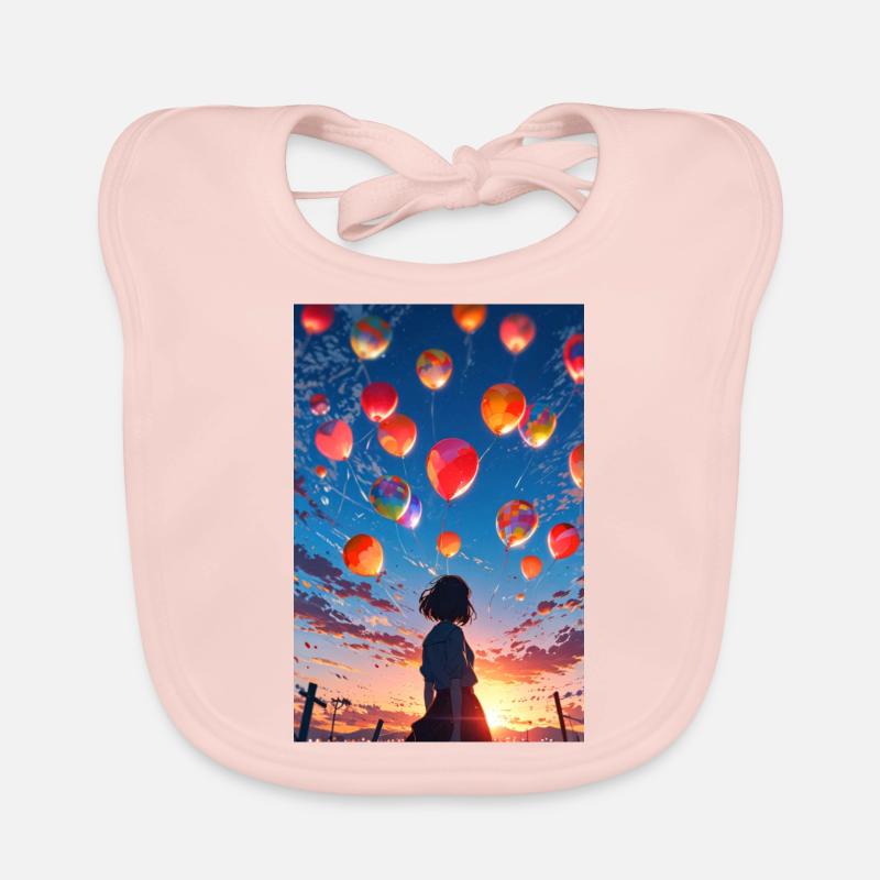 Mädchen mit Ballons Baby Bio-Lätzchen