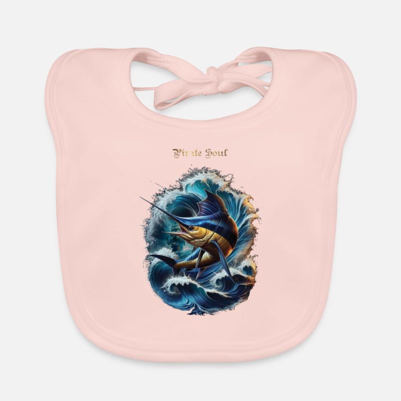 marlin - Bavoir bio Bébé - rose