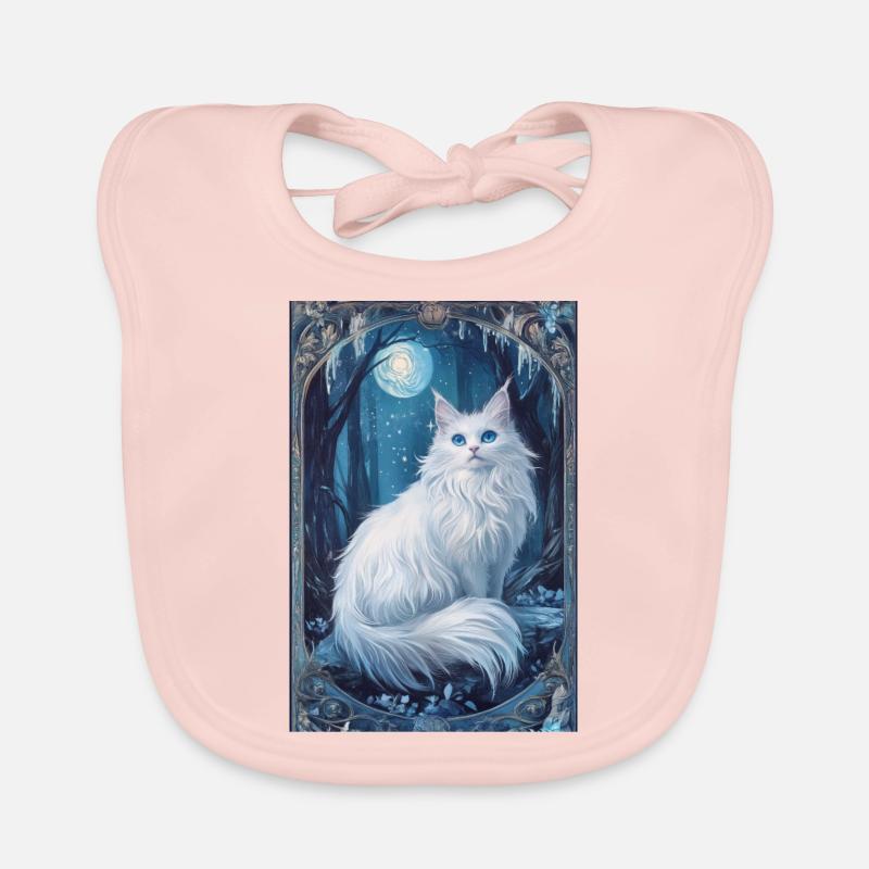 Cloudtail Cloud Tail Beau chat blanc hiver Bavoir bio Bébé