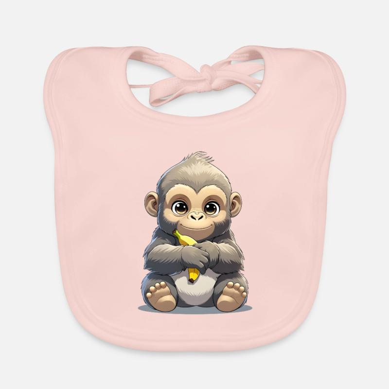 Bébé gorille - Bavoir bio Bébé - rose