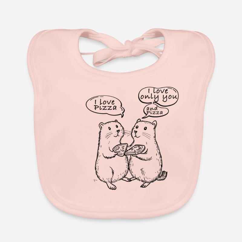 J’adore les marmottes de pizza Bavoir bio Bébé