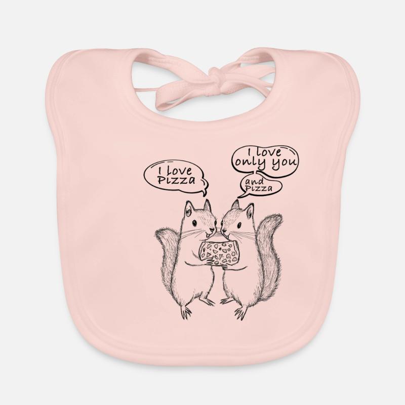 J’adore Pizza Squirrel Bavoir bio Bébé