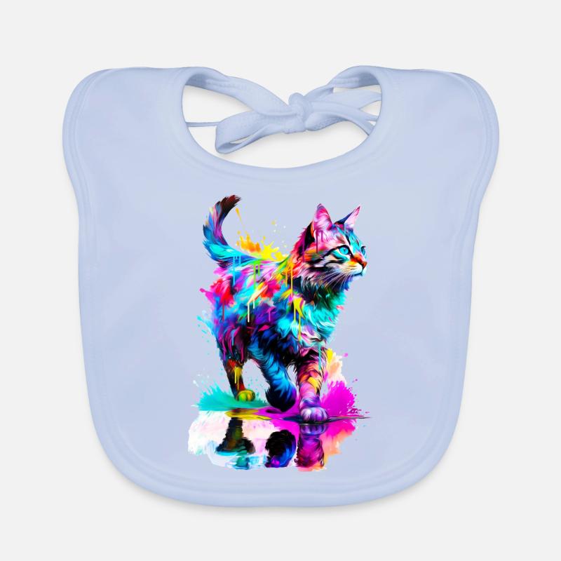 Painted Tabby Cat Organic Baby Bibs