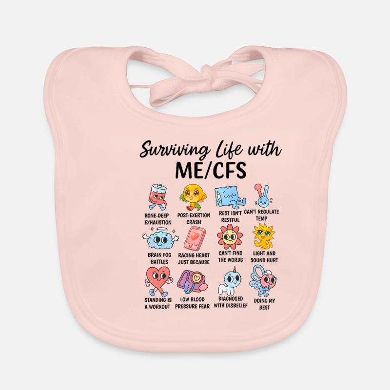 ME/CFS Alltag überleben – Symptom Comic - Baby Bio-Lätzchen - Rose