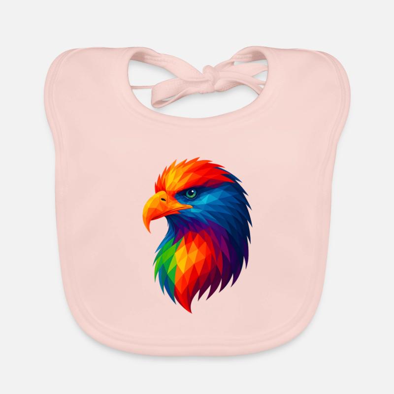 WPAP Polygon Style Animaux - Aigle Bavoir bio Bébé