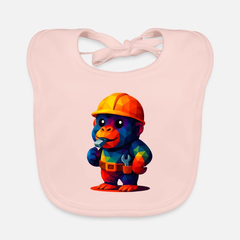 WPAP Polygon Kawaii Tiere Baby Gorilla Handwerker Baby Bio-Lätzchen