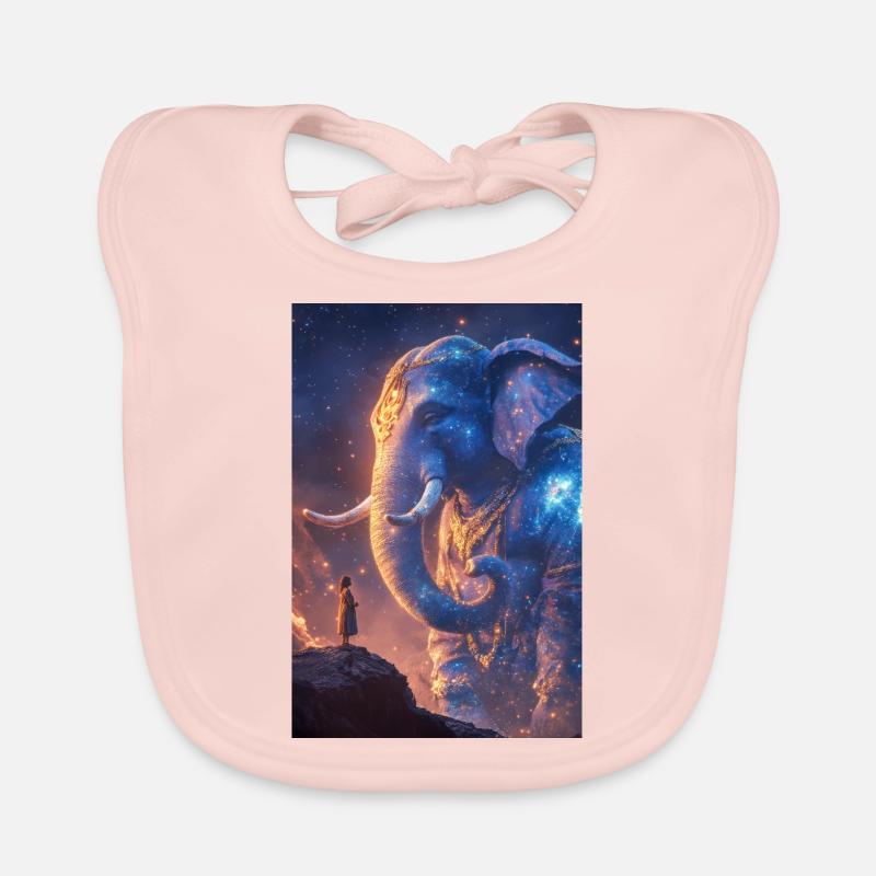 Celestial Elephant Guardian Organic Baby Bibs