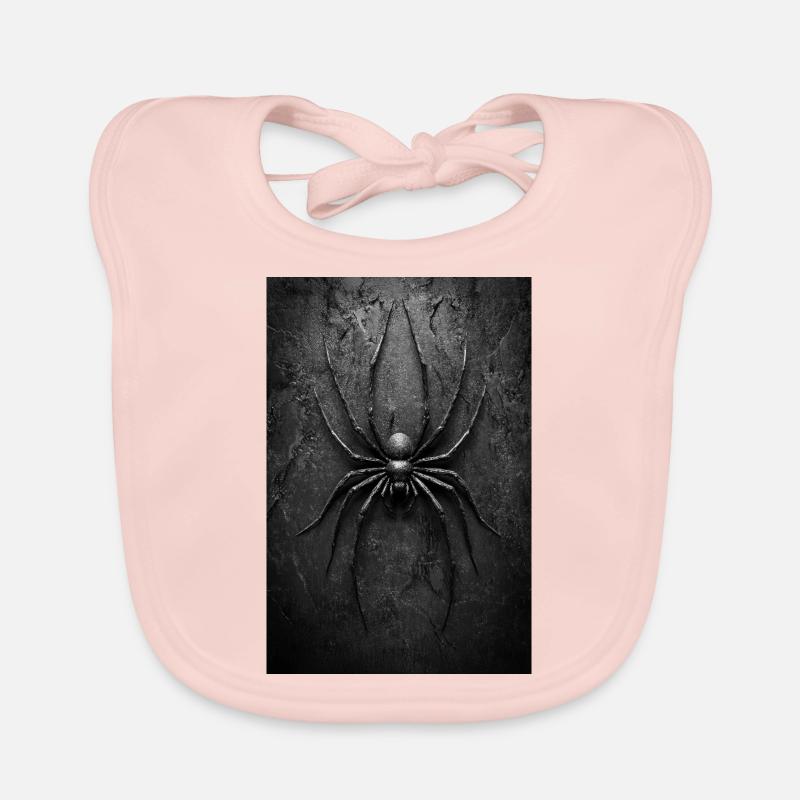 Black Widow Style Spider Art - Bavoir bio Bébé - rose