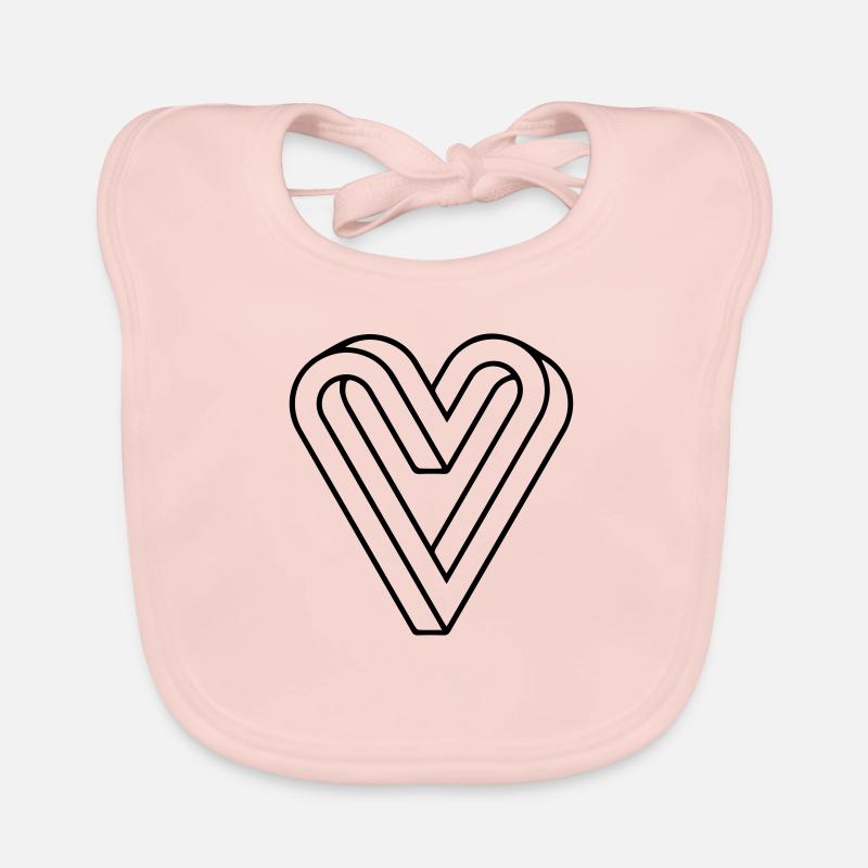 Coeur impossible, illusion optique Bavoir bio Bébé