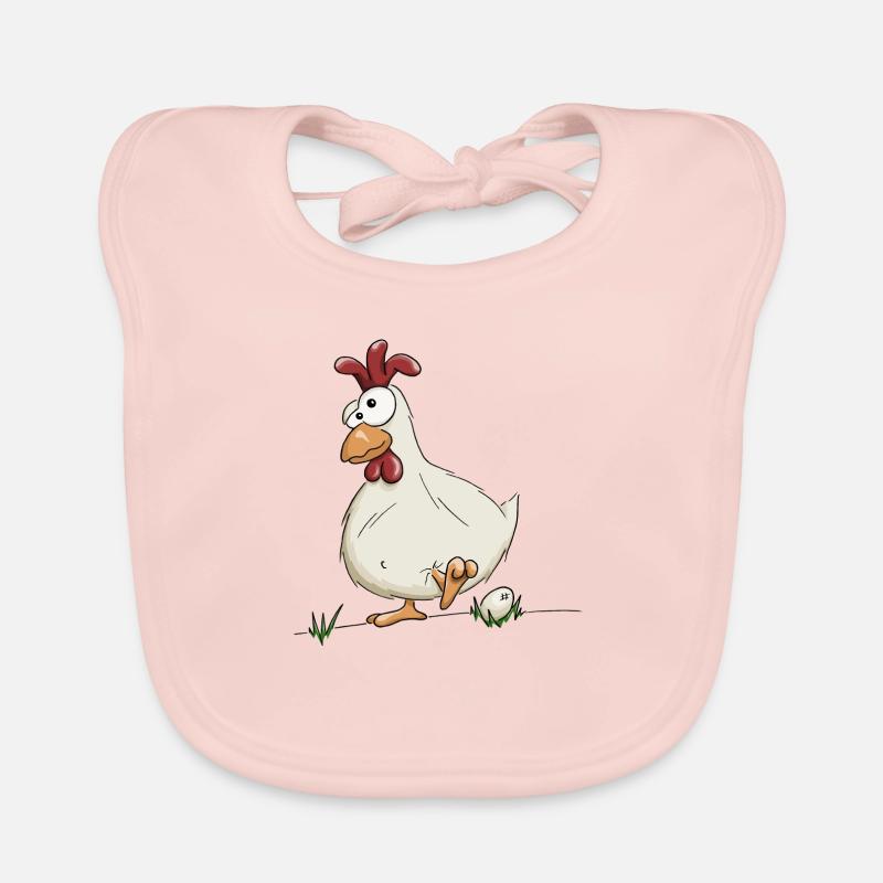 crazy chicken with egg farmer farmer gift Organic Baby Bibs