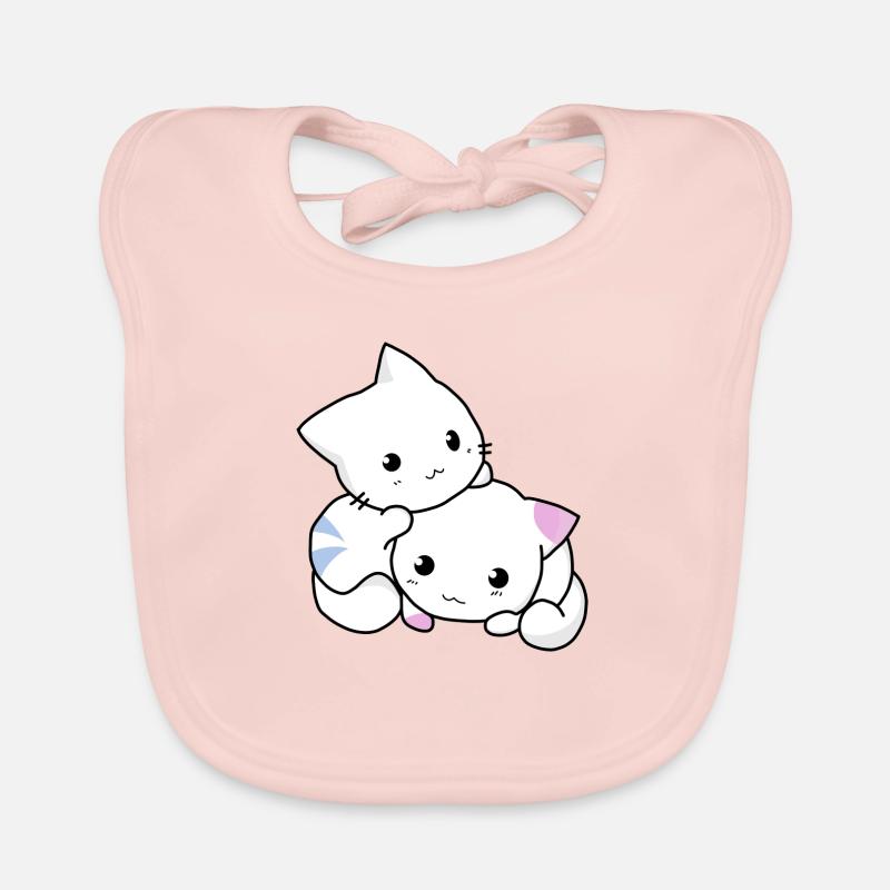 chat, chaton, mignon - Bavoir bio Bébé - rose